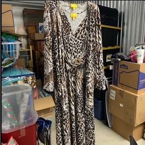 Leopard print dress with jacket